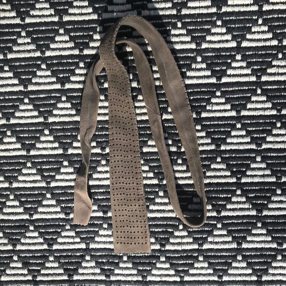 Unisex vtg Perforated Suede Necktie - Picture 2 of 6
